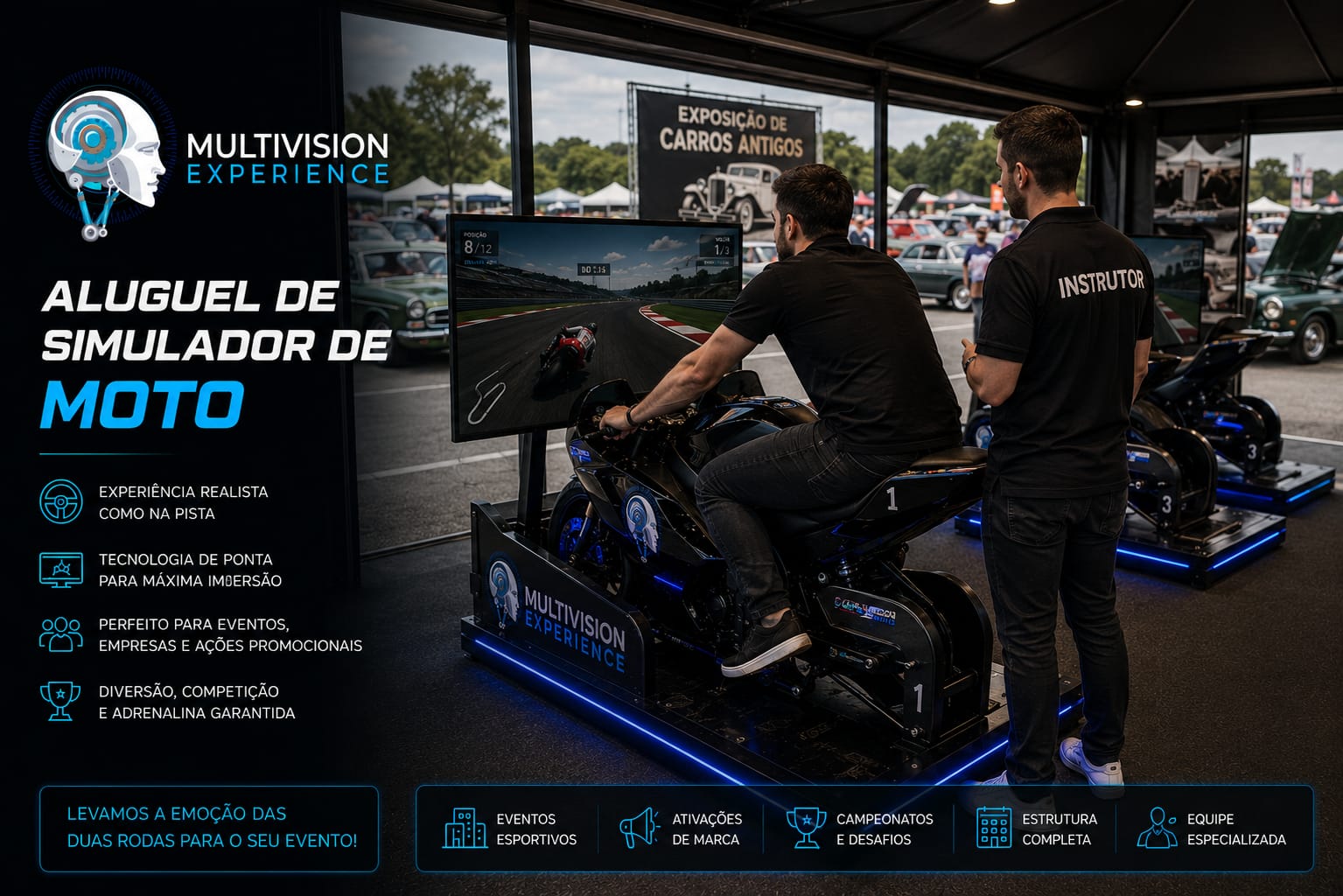 Aluguel de Simulador de Fórmula 1 e Simulador de Moto em Uberlândia 2026