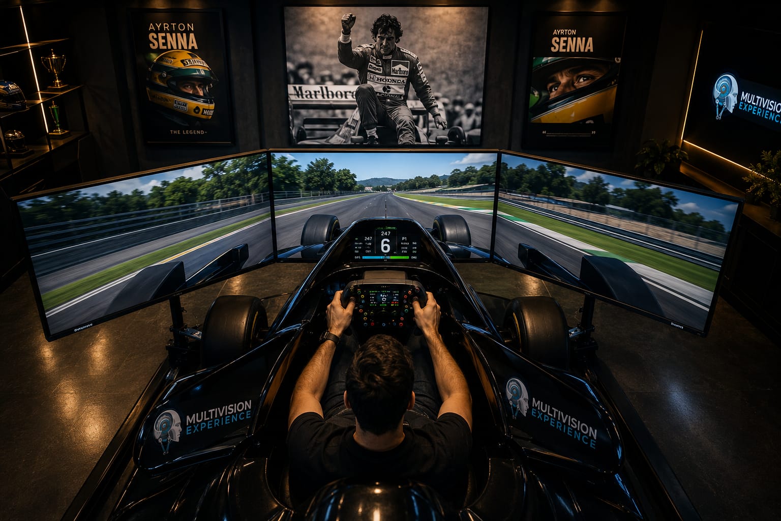 Aluguel de Simulador de Corrida Profissional – Volante Force Feedback e Pedaleira de Alta Precisão em Joinville, Florianópolis, em 2026