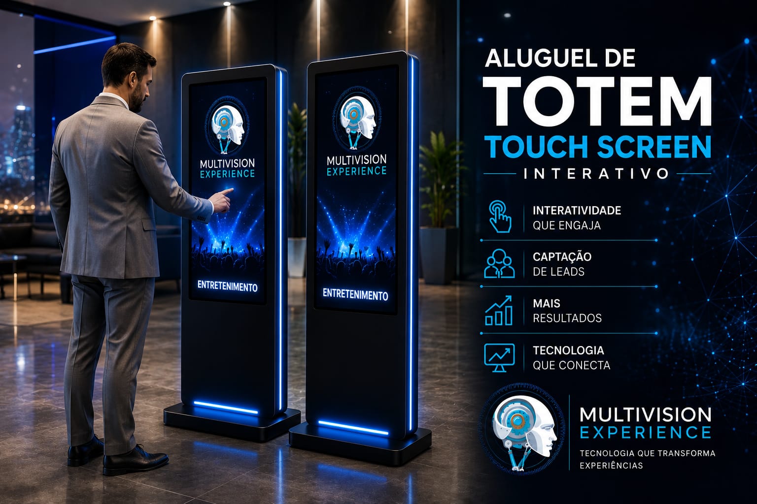 Aluguel de Totem Touch Screen para Eventos, Feiras e Congressos em São Paulo, Campinas, e Guarulhos 2026