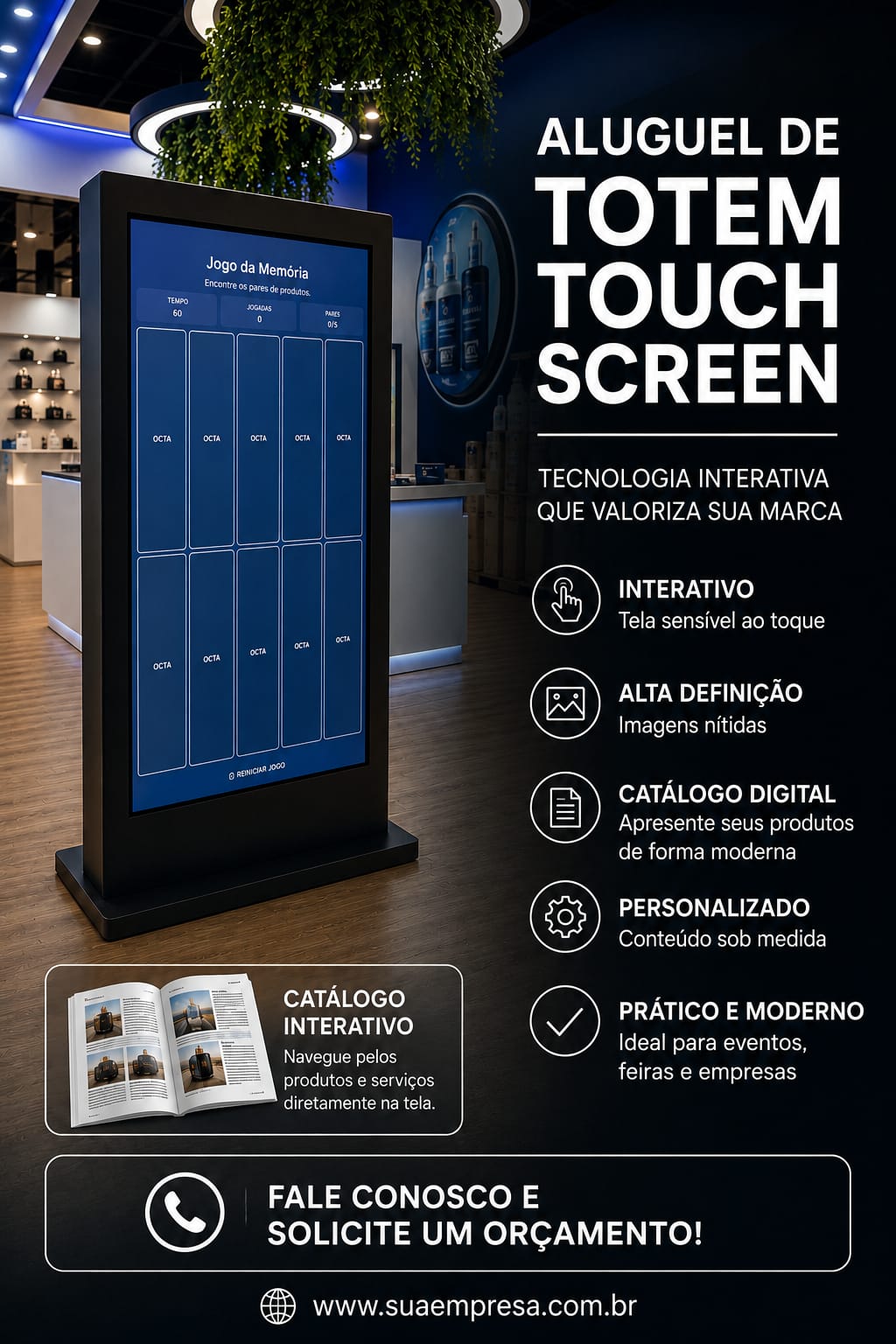 Aluguel de Totem Touch Screen para Eventos Curitiba